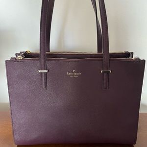 Purple Kate Spade structured tote bag